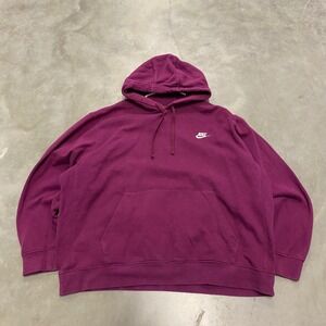 Nike Sportswear Pullover Hoodie Burgundy Men's Size XXL